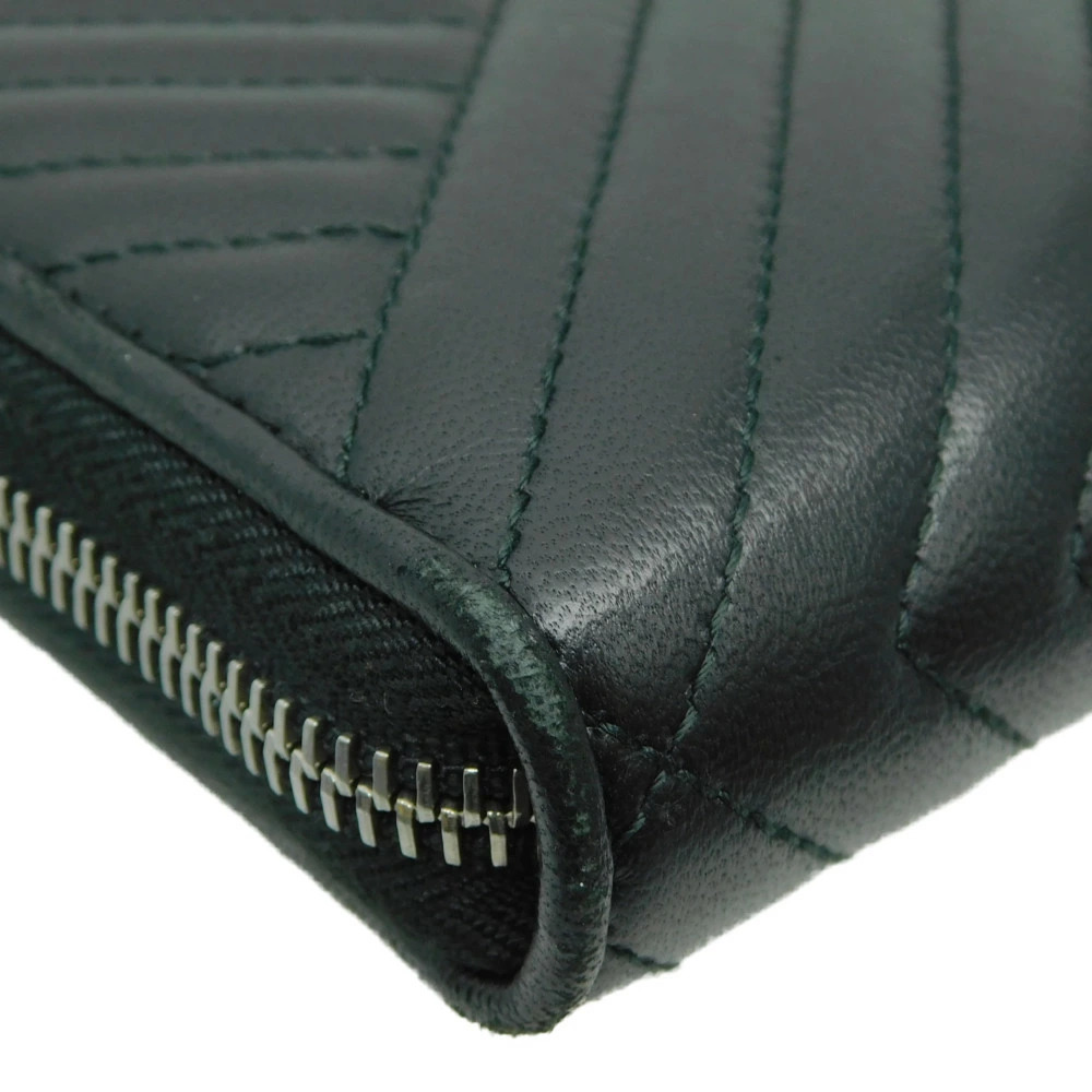 PRADA wallet long Saffiano leather zip around quilted triangle round zip black - Picture 10 of 10